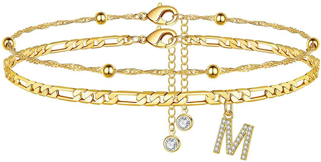 Damen Fußkettchen mit personalisiertem Anhänger und funkelnden Zirkonia-Elementen Shop Nory
