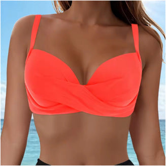 Damen Elegantes Bikinioberteil mit Wickeldesign
