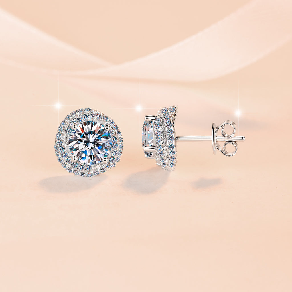 Damen Ohrringe mit exquisitem Kristallrahmen und funkelndem Zirkonia Shop Nory