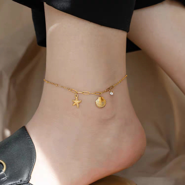 Frauen Strand-inspirierte verstellbare Fußkette Shop Nory