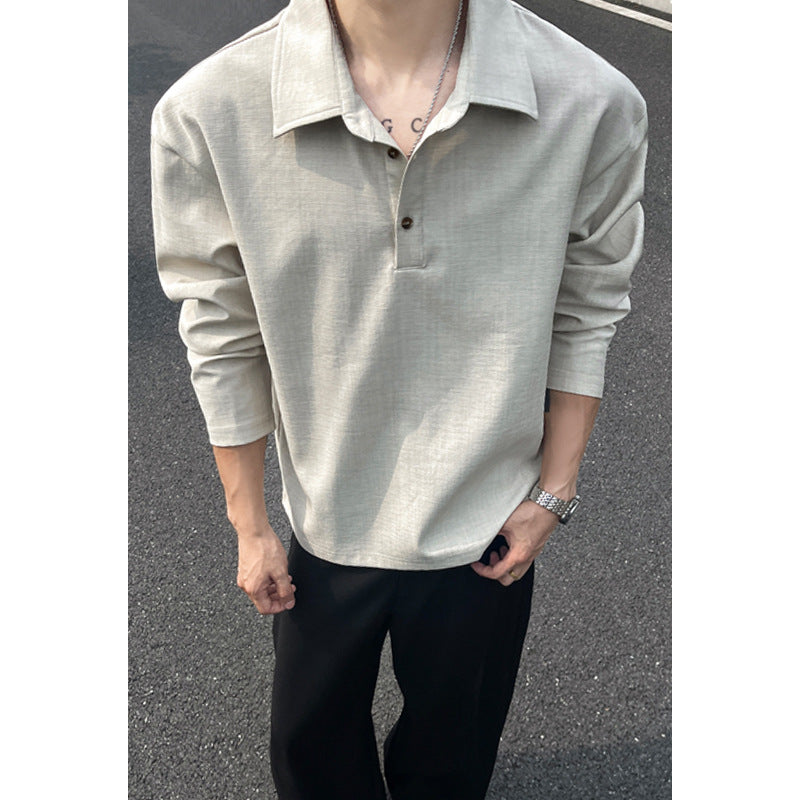 Herren Lässiger Polo-Pullover mit Stehkragen Shop Nory