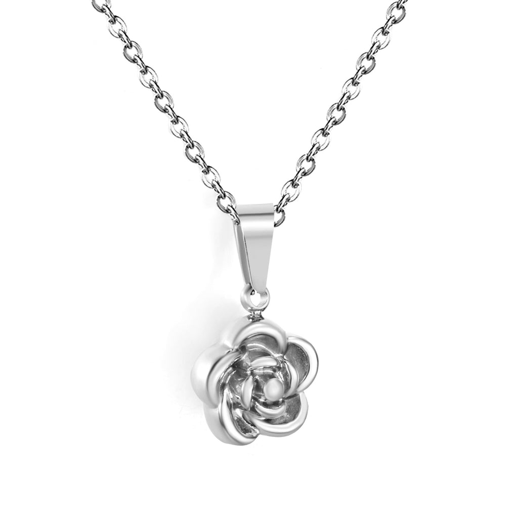 Damen Halskette mit kunstvollem Rosenanhänger und verstellbarem Kettendesign Shop Nory