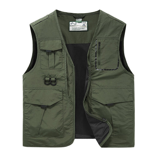 Herren Multifunktionale Outdoor-Utility-Weste mit Multitaschen, Mesh‑Futter und D‑Ringen Shop Nory