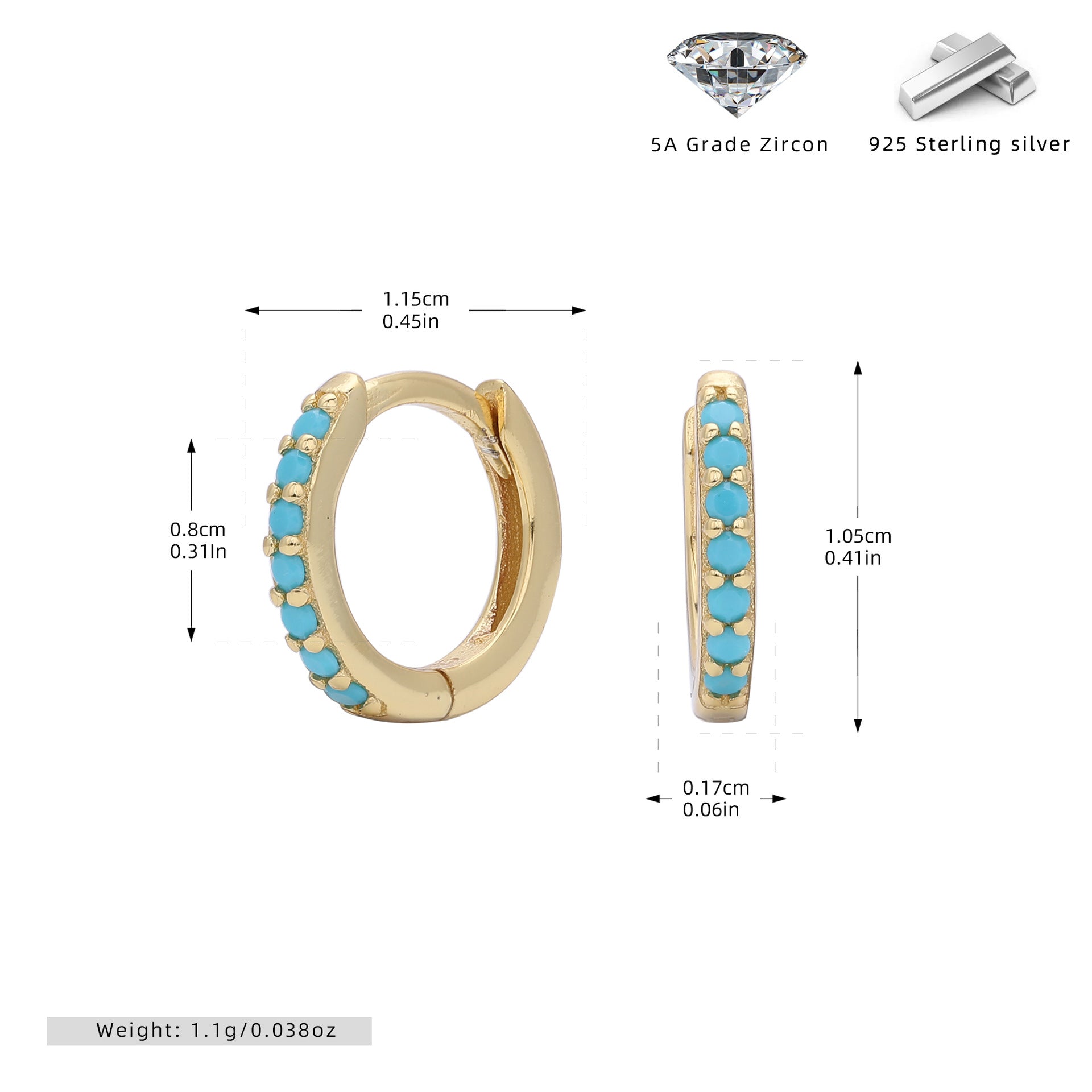 Damen Creolen mit funkelnden Zirkonsteinen aus hochwertigem 925 Sterling Silber Shop Nory
