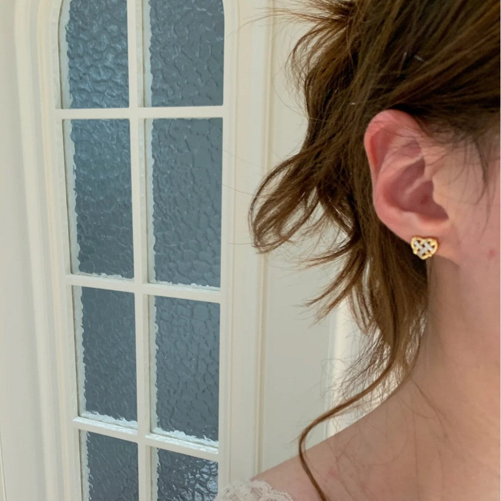 Damen Ohrstecker im eleganten Herzdesign Shop Nory