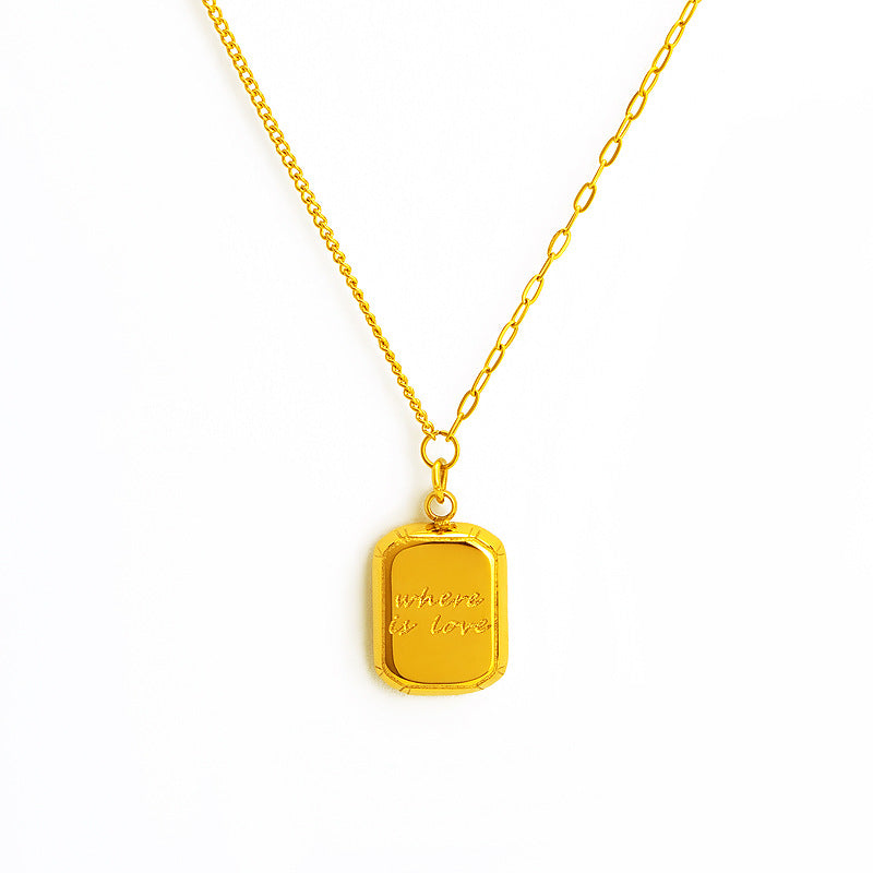 Damen Kette mit graviertem Medaillon und eleganter Gliederung Shop Nory