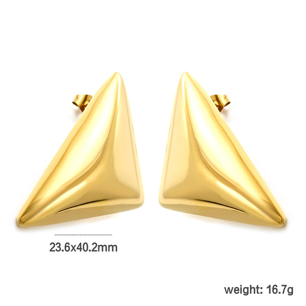Damen moderne geschwungene Edelstahl-Ohrstecker Shop Nory