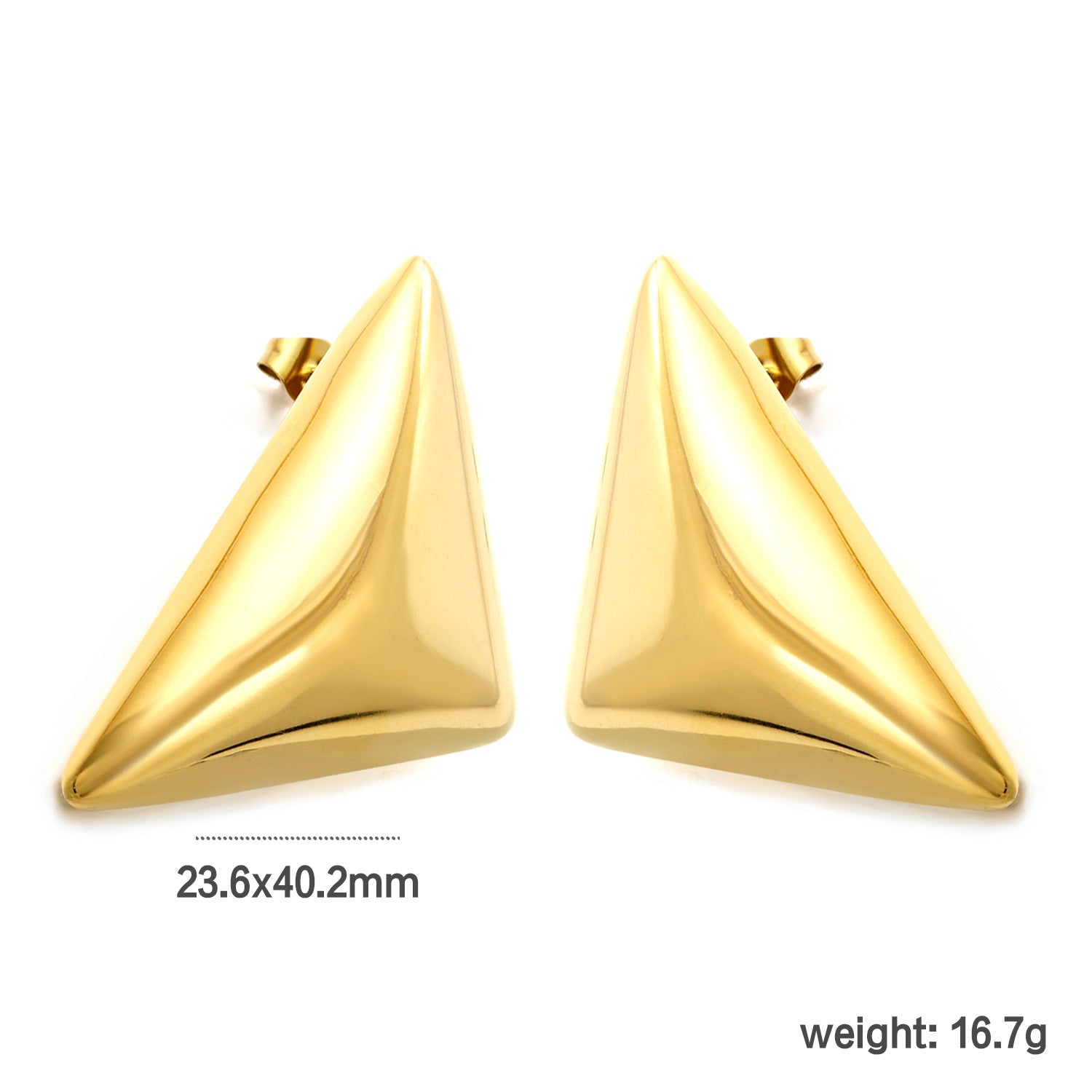 Damen moderne geschwungene Edelstahl-Ohrstecker Shop Nory