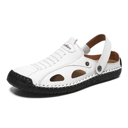 Herren Atmungsaktive Lederfreizeitschuhe mit offenem Fersendesign