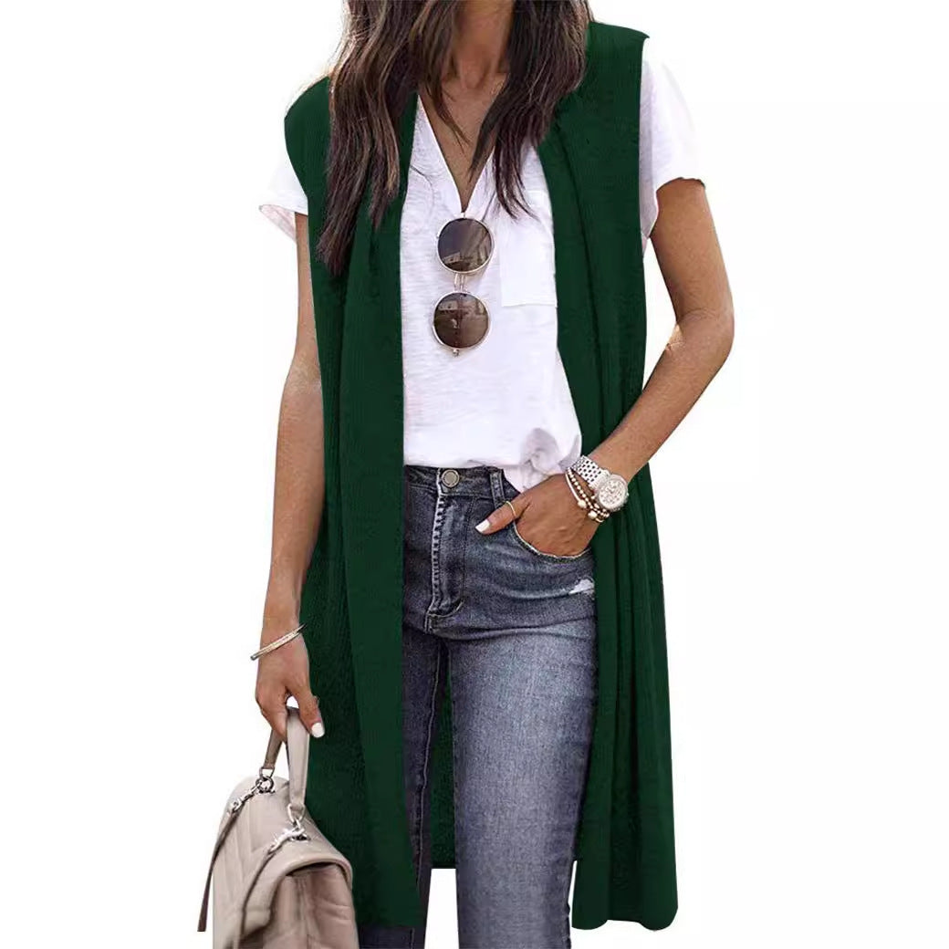 Damen Elegante Langstrickweste im lässigen Stil Shopnory