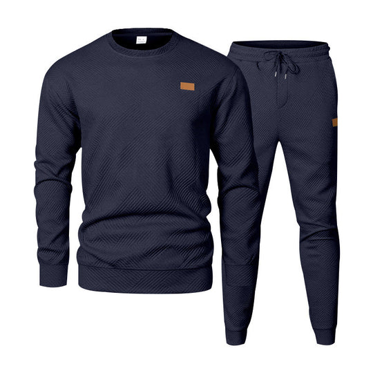 Herren nan strukturiertes Baumwoll-Jogginganzug-Set mit regulärer Passform, elastischem Bund und Kordel Shop Nory