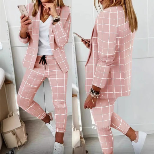 Damen Karierte Slim-Fit Jogginghose mit Tunnelzug und Knöchellangem Schnitt Shop Nory