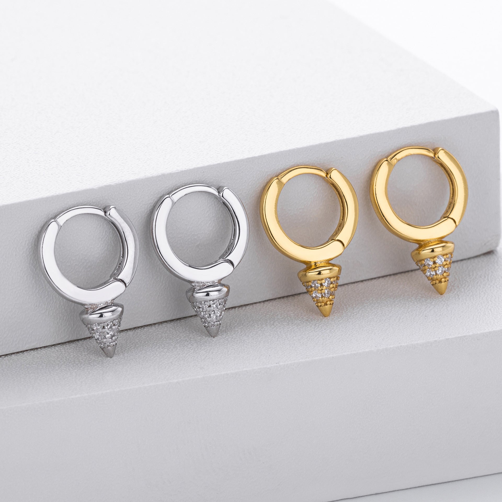 Damen Ohrhänger mit eleganten Zirkon-Spitzen aus 925 Sterling Silber Shop Nory