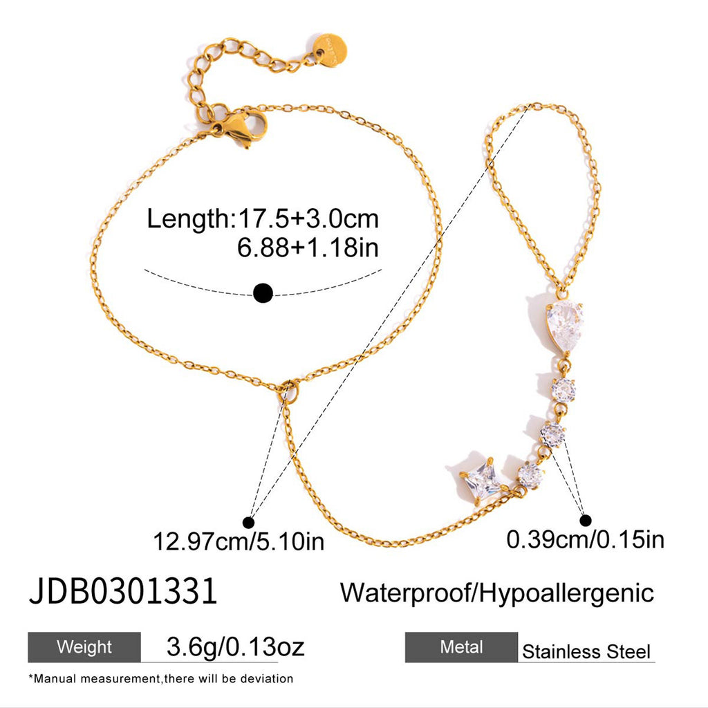Damen Armband mit funkelnden Zirkonia und verstellbarem Verschluss Shop Nory
