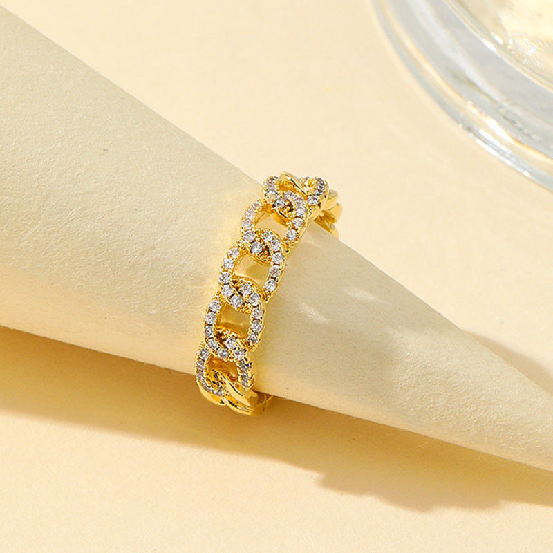 Damen eleganter Statement-Ring mit funkelnden Zirkonsteinen Shop Nory