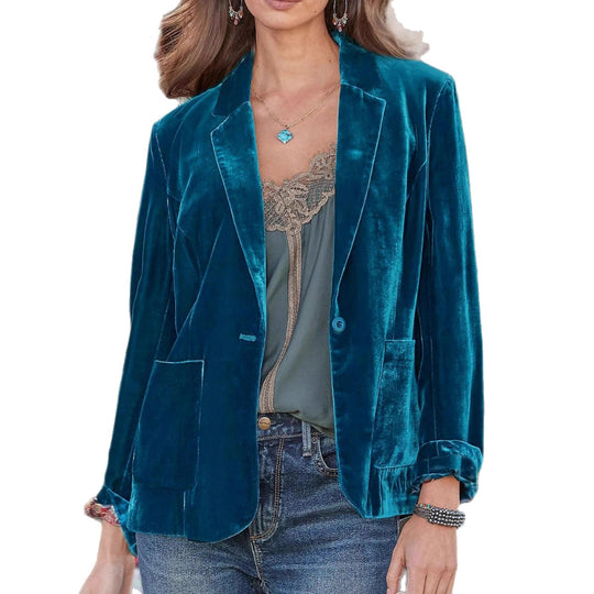 Damen Samt-Blazer mit klassischem Revers und soften Fall Shop Nory