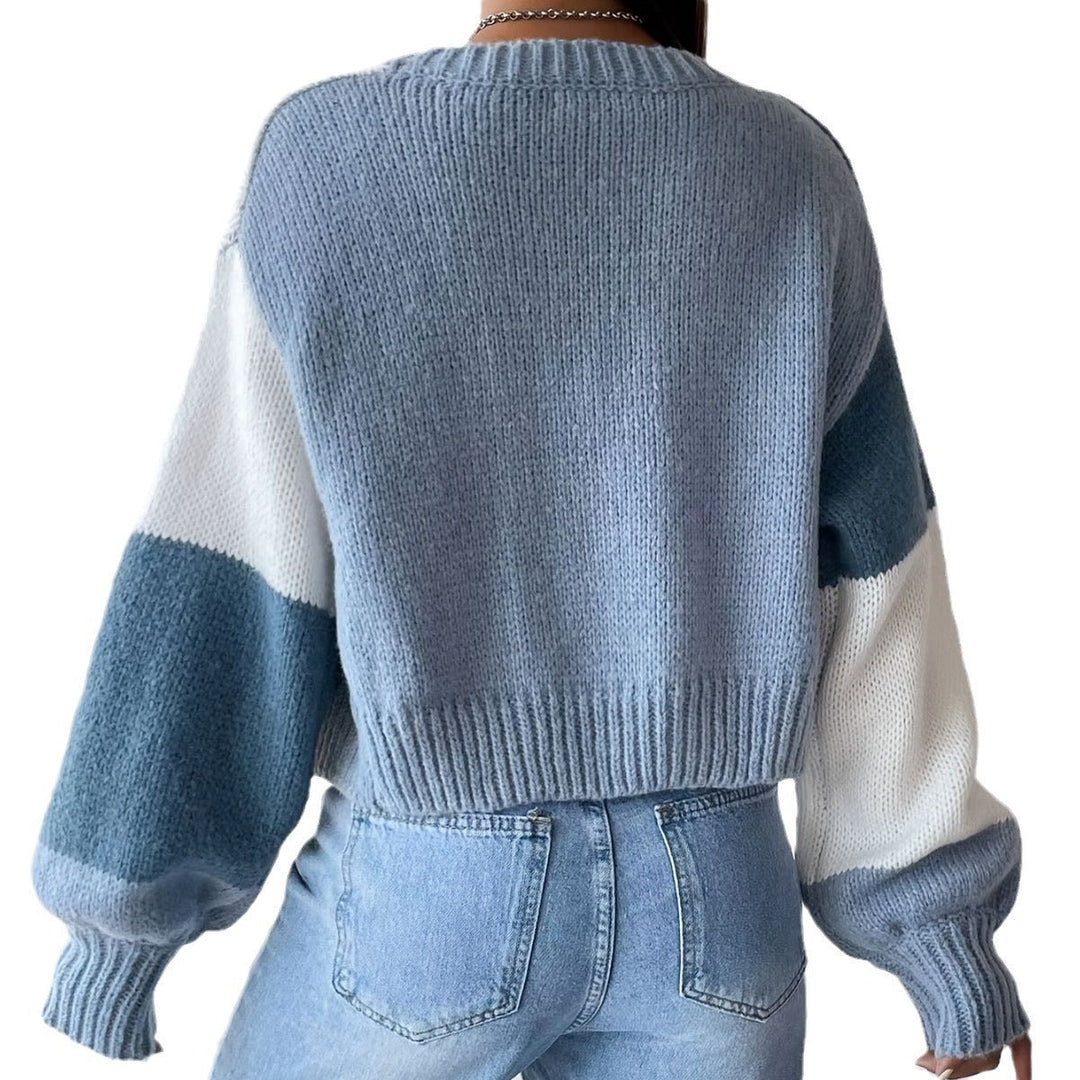 Damen Grobstrick-Cardigan mit ballonförmigen Ärmeln und modischem Design