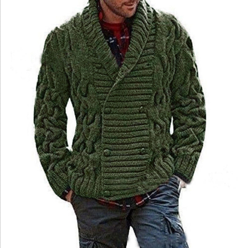 Herren Grobstrick-Cardigan mit Schalkragen und Zopfmuster Shop Nory