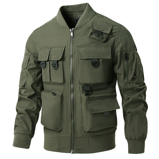 Herren Utility‑Bomberjacke mit multifunktionalem Taschensystem und leichtem Nylonmaterial Shop Nory