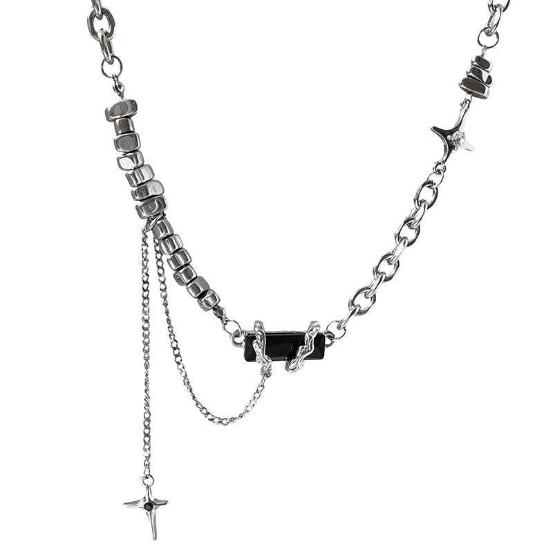 Damen modische Kette mit einzigartigem Pendelanhänger und strukturierter Gliederung Shop Nory