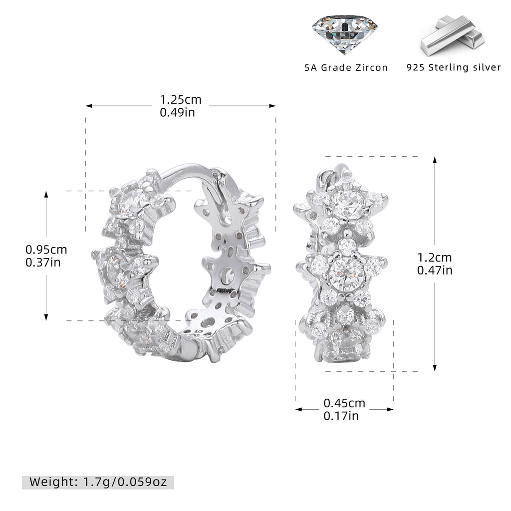 Damen Creolen mit luxuriösem Zirkonbesatz aus 925 Sterling Silber Shop Nory