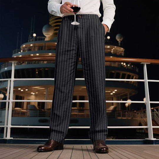 Herren elegante Streifen-Hose