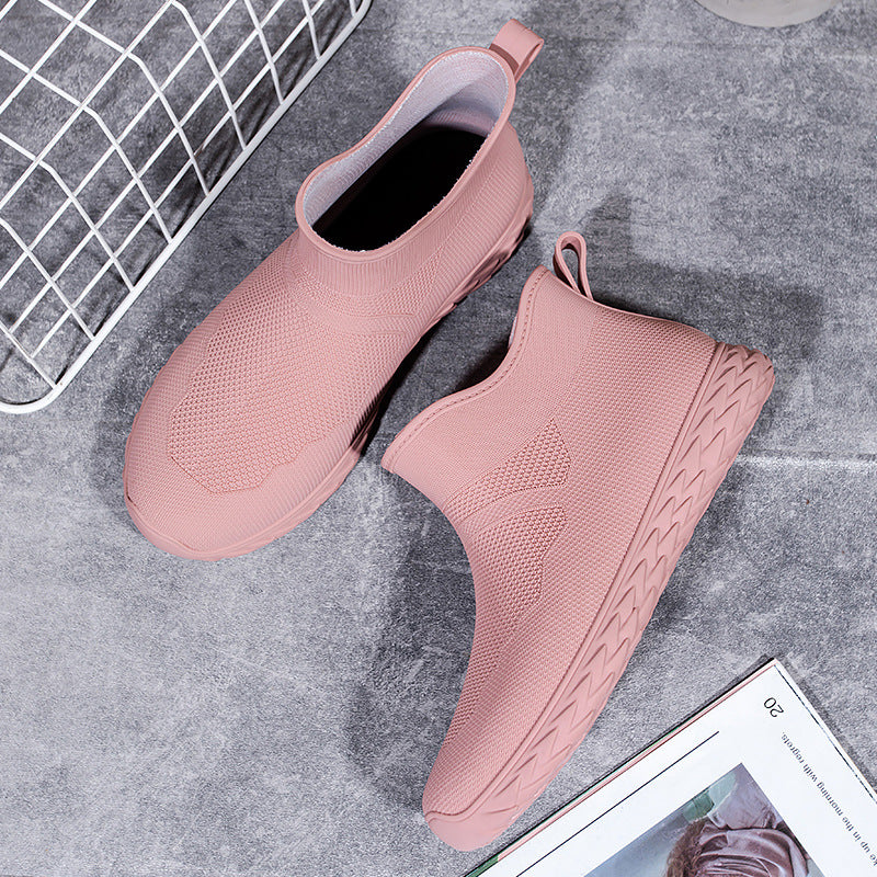 Damen Elastischer Strick-Slip-On Ankle-Sneaker mit Profilsohle Shop Nory