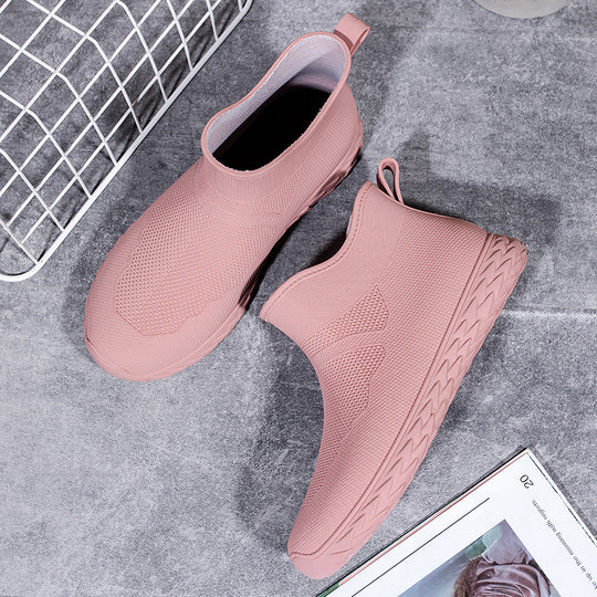 Damen Elastischer Strick-Slip-On Ankle-Sneaker mit Profilsohle Shop Nory