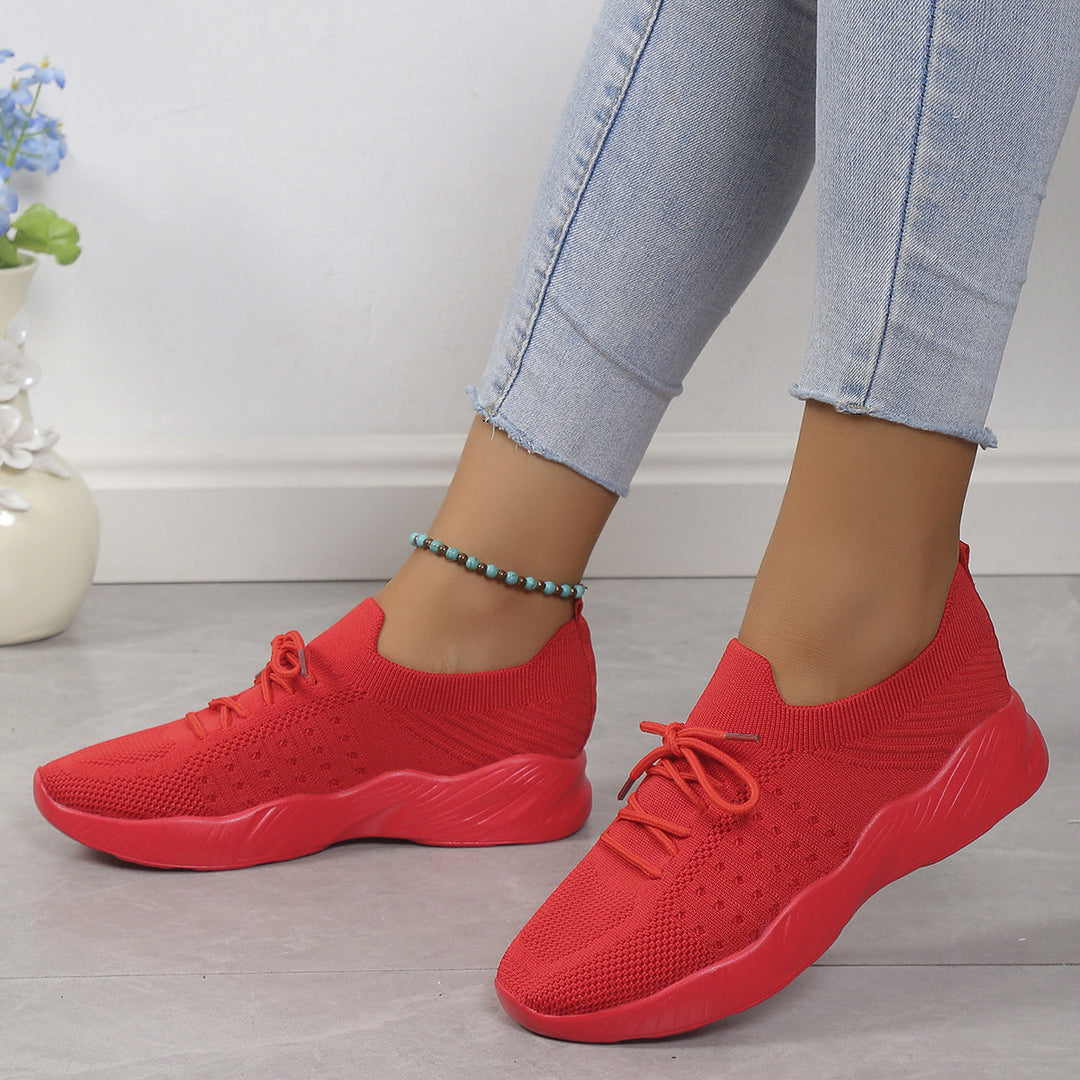 Damen atmungsaktive Slip-On Sportschuhe mit flexiblem Obermaterial
