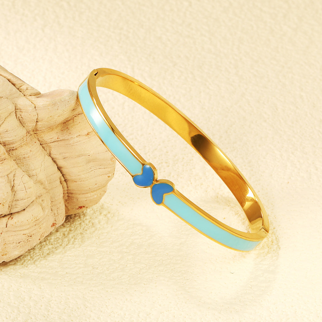 Damen Armreif mit elegantem blauem Herzdesign Shop Nory
