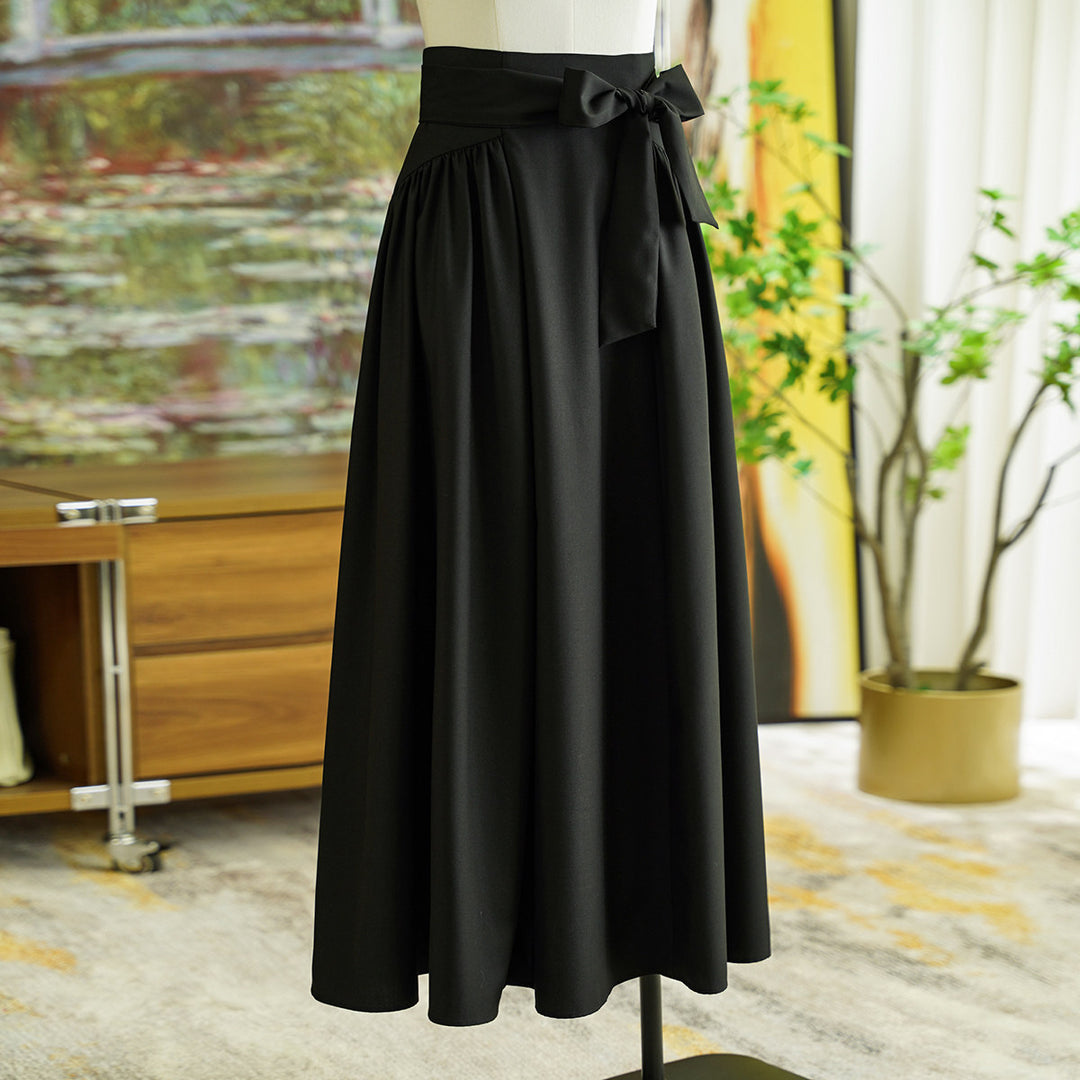 Damen Eleganter Maxirock mit Taillengürtel Shop Nory