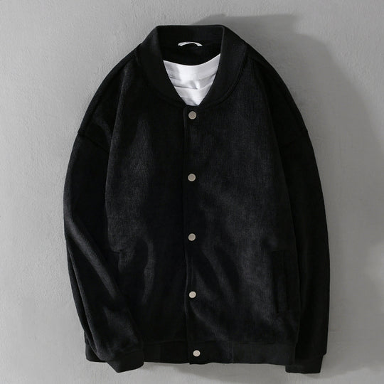Herren Cord-Collegejacke mit Druckknopfleiste und Rippbündchen Shop Nory