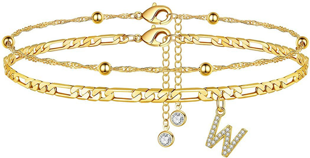Damen Fußkettchen mit personalisiertem Anhänger und funkelnden Zirkonia-Elementen Shop Nory