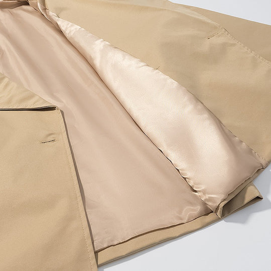 Damen Taillierter kurzer Trenchcoat mit Bindegürtel und Epauletten Shop Nory