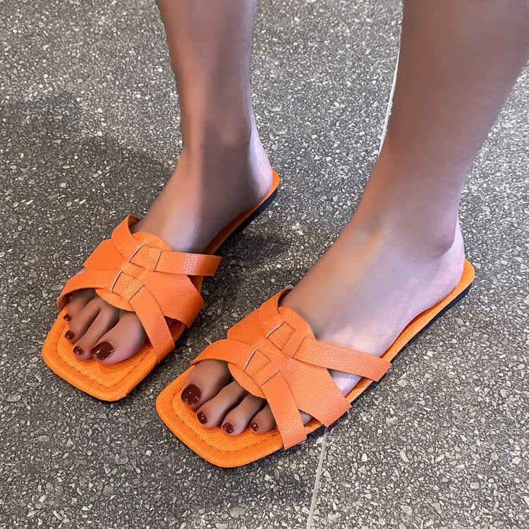 Damen stylische Riemchen-Pantoletten mit komfortabler Sohle