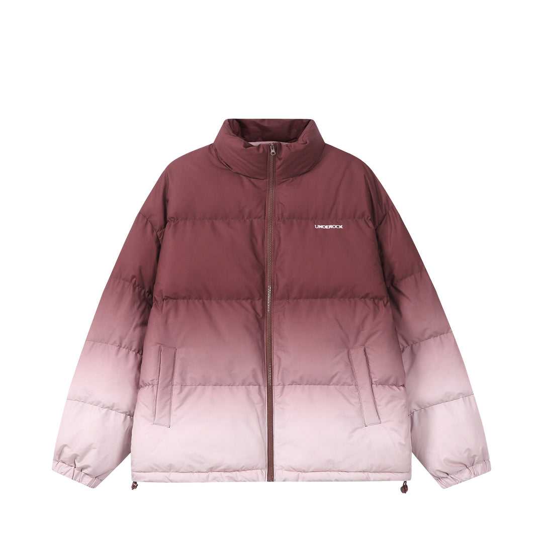 Damen Kurz geschnittene wattierte Steppjacke mit hohem Funnelkragen und Ombré-Detail Shop Nory