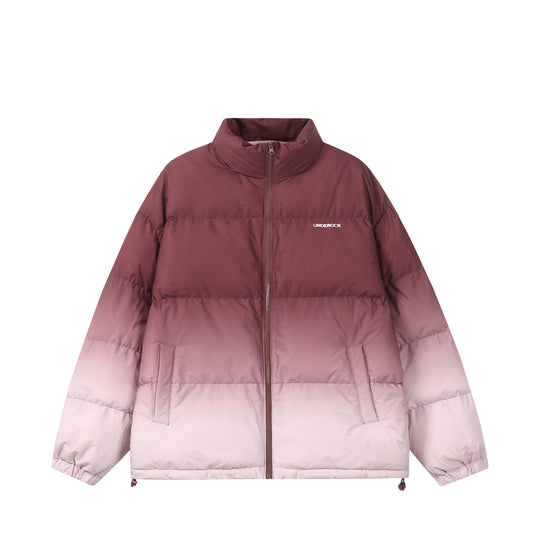 Damen Kurz geschnittene wattierte Steppjacke mit hohem Funnelkragen und Ombré-Detail Shop Nory