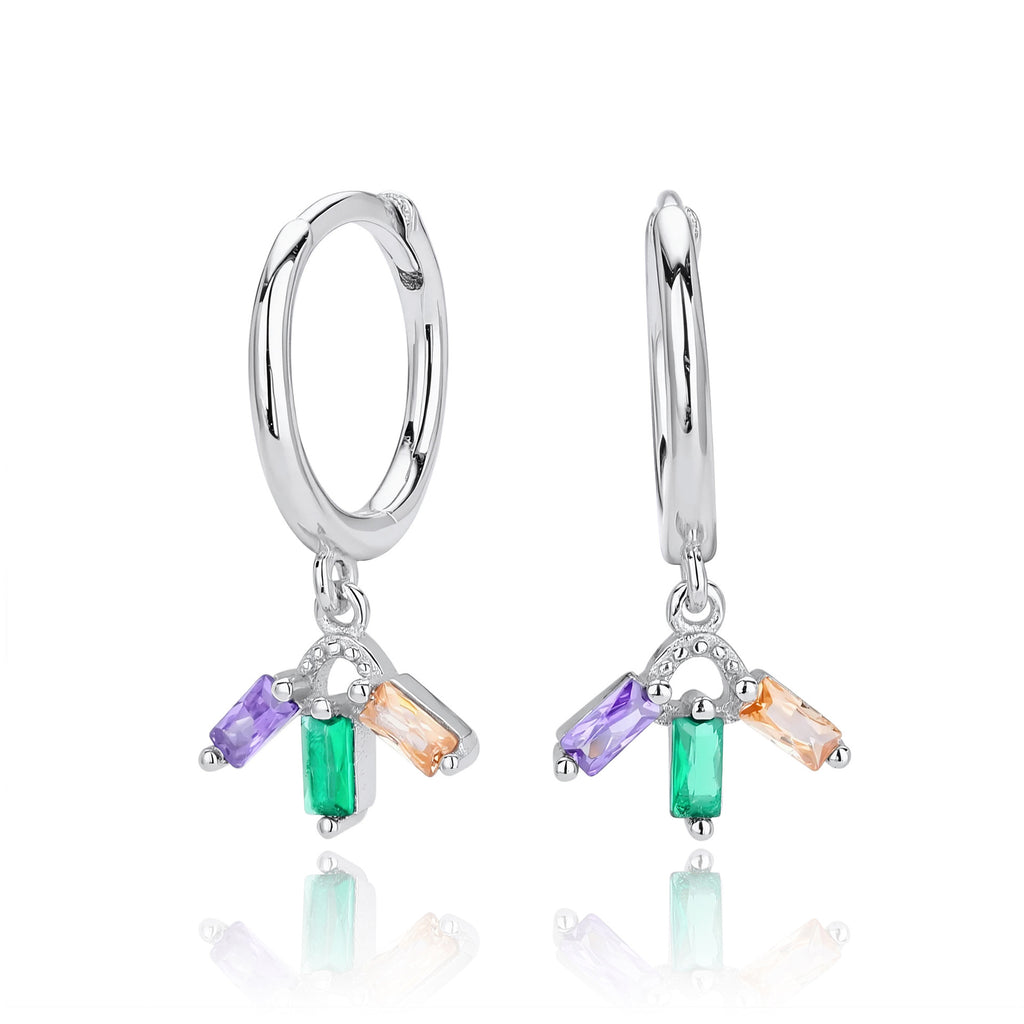 Damen Ohrhänger mit buntem Zirkon-Anhänger und modernem Design Shop Nory