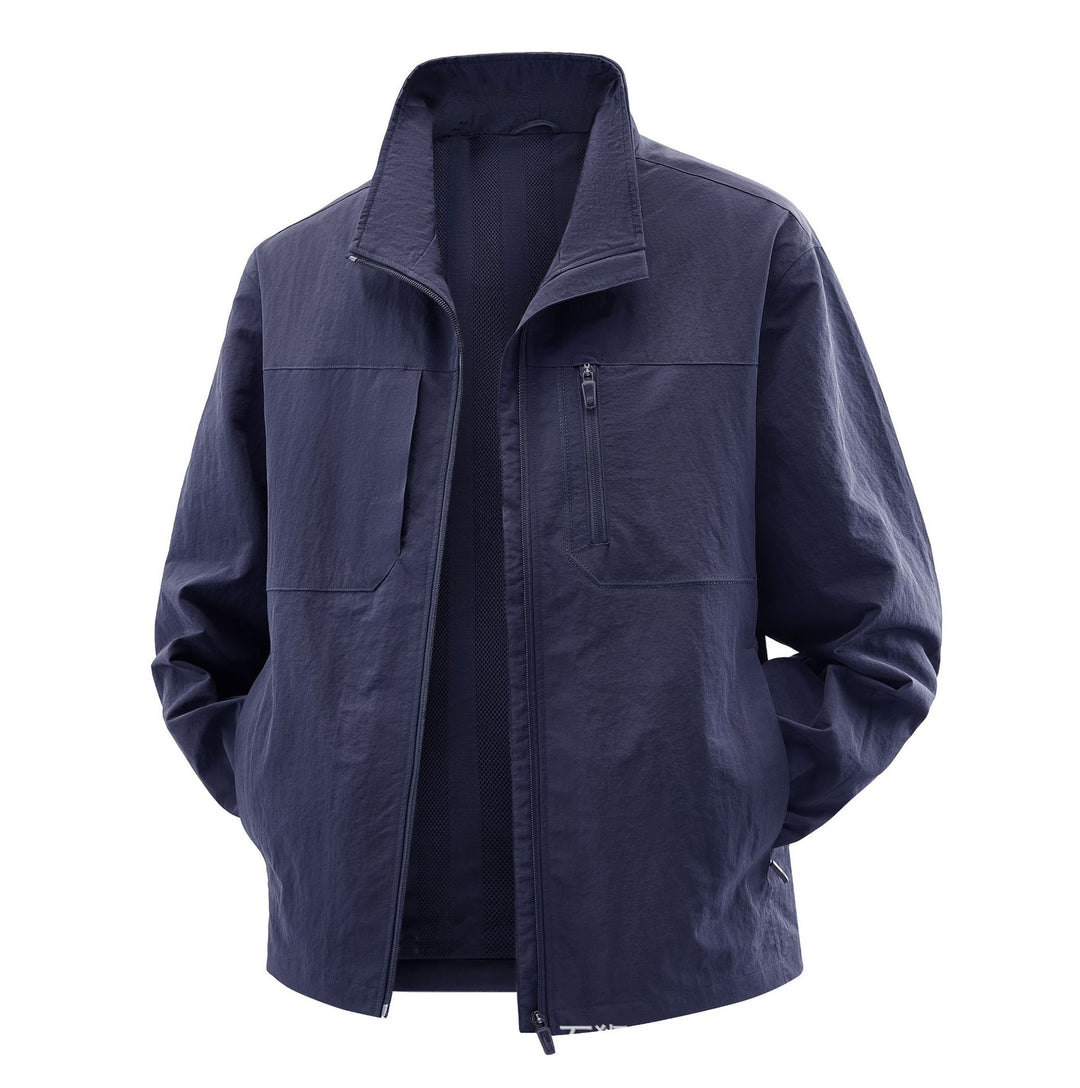 Herren Leichte Field-Utility-Jacke mit Mesh‑Futter, Stehkragen und Reißverschlusstaschen Shop Nory