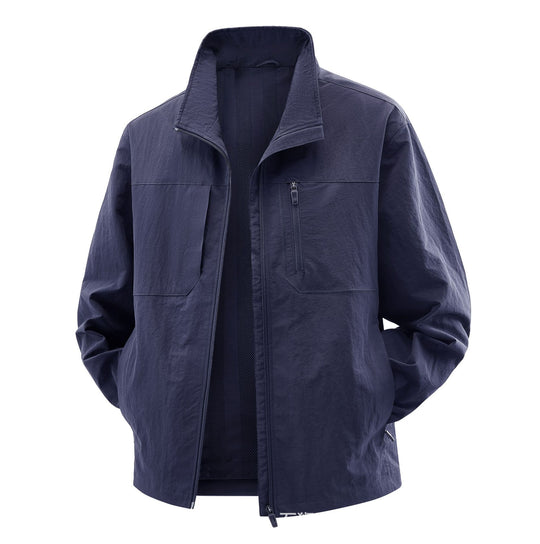 Herren Leichte Field-Utility-Jacke mit Mesh‑Futter, Stehkragen und Reißverschlusstaschen Shop Nory