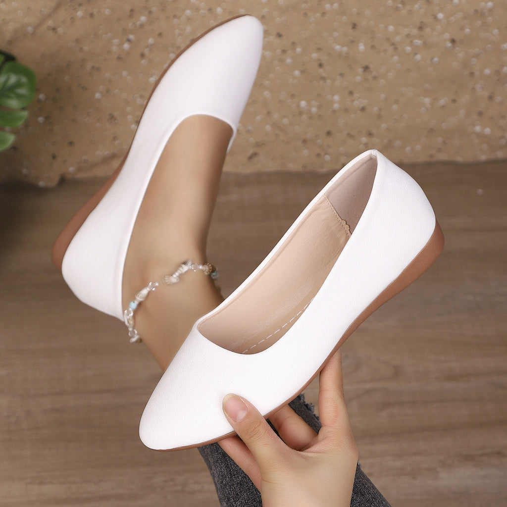 Damen Ballerinas aus weichem Leder mit elegantem Schalen-Ausschnitt