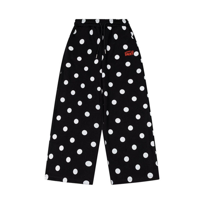 Damen Weite Culotte-Sweathose mit elastischem Komfortbund und Polka-Dot-Print Shop Nory