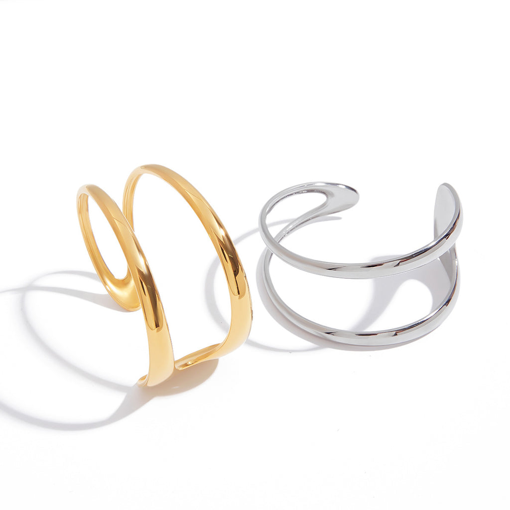 Damen Offener Armreif aus hypoallergenem Edelstahl mit elegantem Design Shop Nory