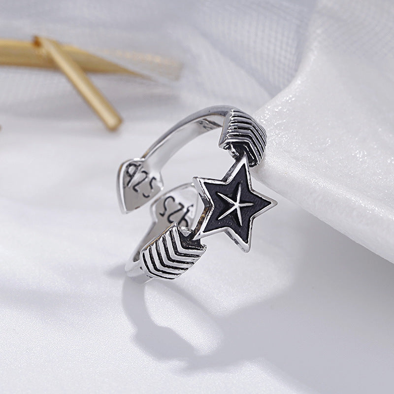 Damen Offener Ring mit kunstvollem Blattdesign Shop Nory