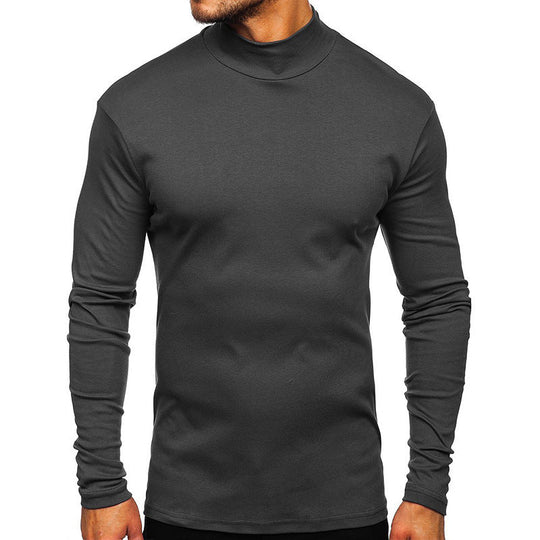 Herren Langarmshirt mit Stehkragen aus hochwertigem Material