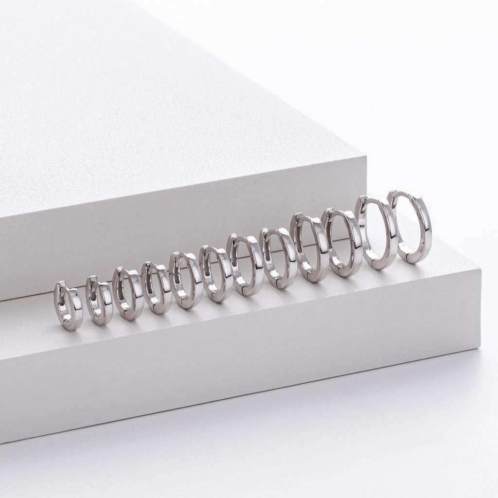 Damen Creolen mit modernem geschwungenem Design aus hochwertigem 925 Sterling Silber Shop Nory