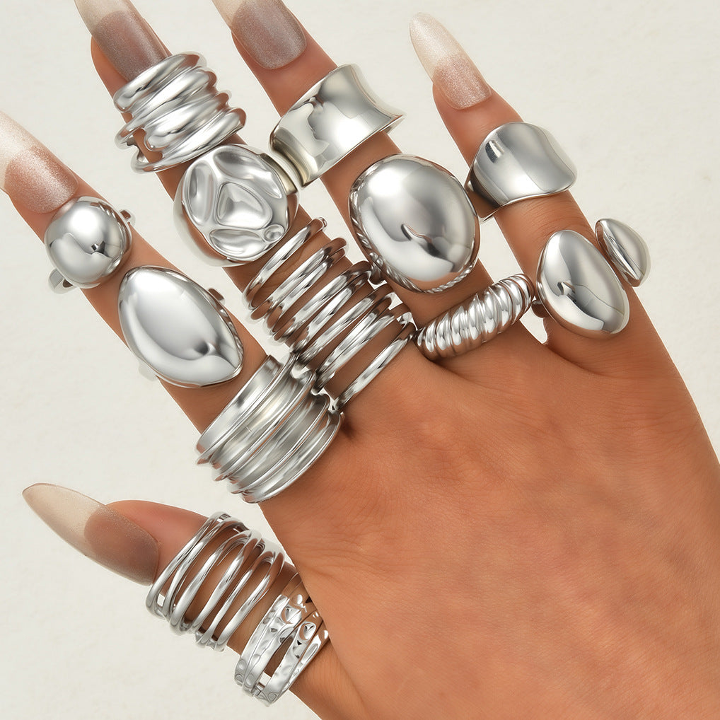 Damen Ring-Set mit künstlerischem, skulpturalem Design Shop Nory