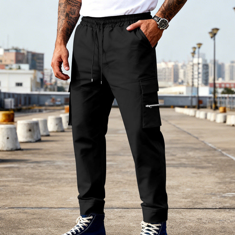 Herren Cargojogger mit elastischem Bund, Kordelzug und Reißverschlusstaschen Shop Nory