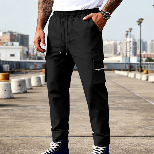 Herren Cargojogger mit elastischem Bund, Kordelzug und Reißverschlusstaschen Shop Nory
