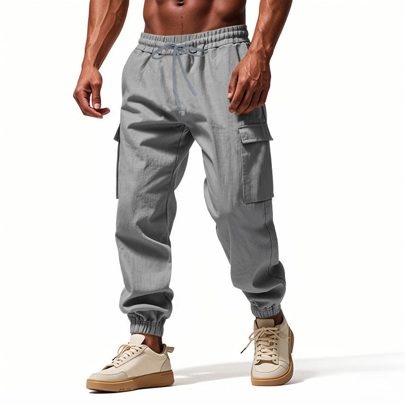 Herren Cargo-Trainingshose mit elastischem Bund und praktischen Seitentaschen